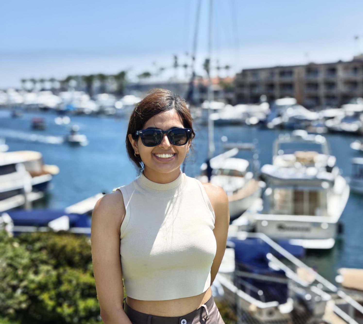 Dr. Dhrtika Bhatia at a marina